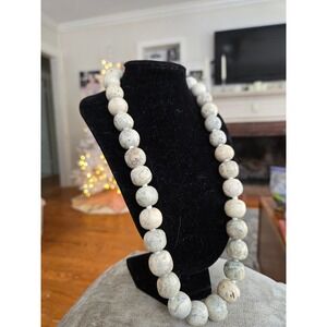 Riverstone or Riverstone Jasper Necklace Vintage Barrel Clasp 22in